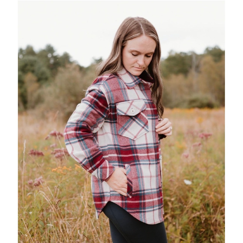 Woolx Jacket Womens Medium Plaid Sawyer Merino Wool Shacket Thick Flannel Chore
